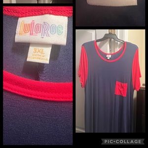 Red/blue Carly dress with pocket